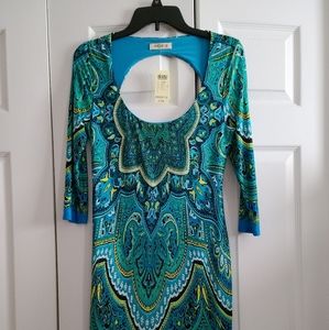 Arden B Multi Color Open Back Dress